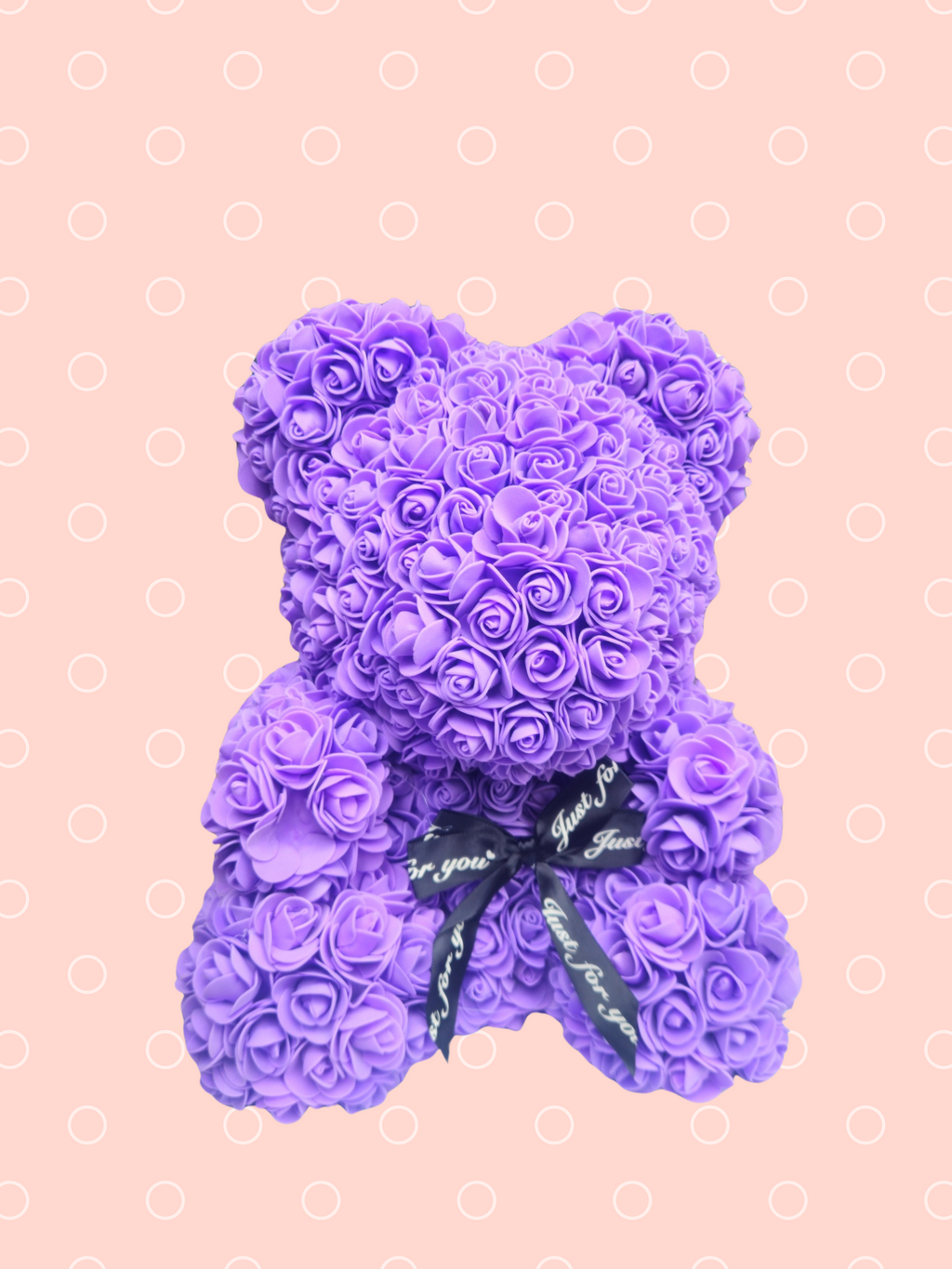 Blumenteddybär - lila GROSS