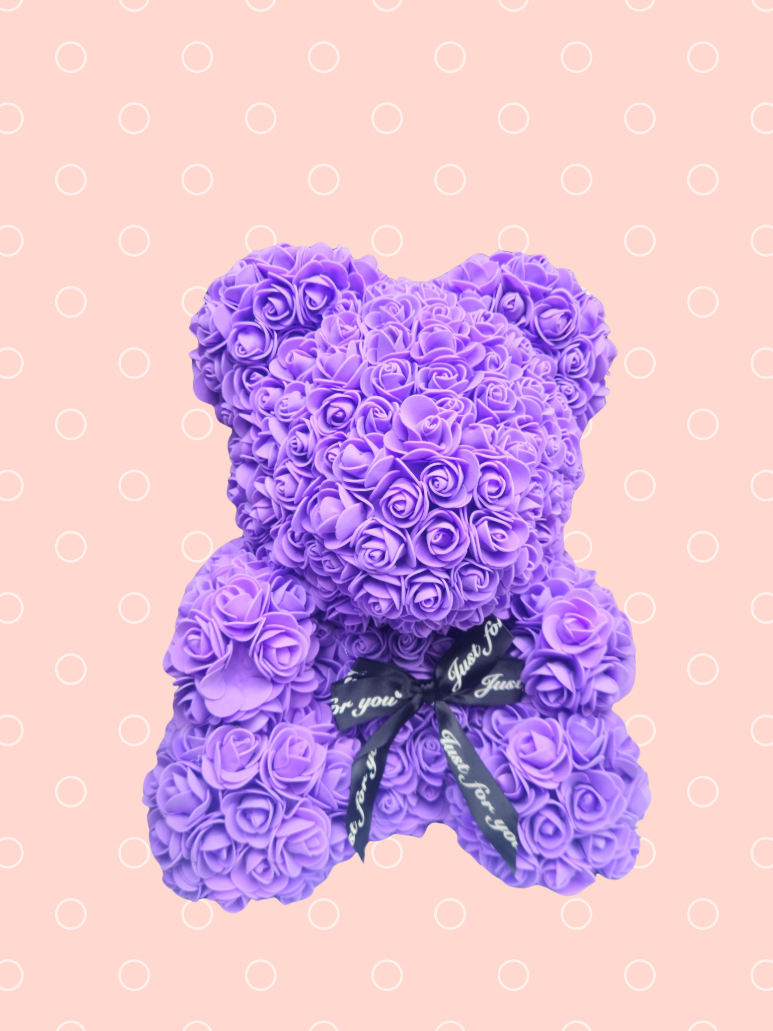 Blumenteddybär - lila GROSS